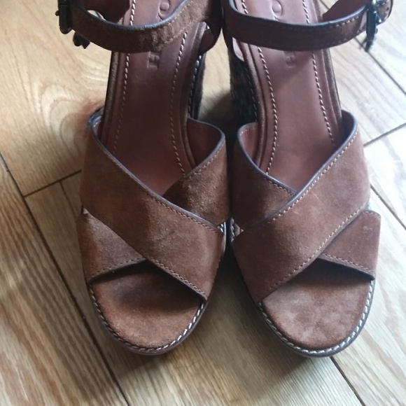 New Coach Wedge heel Sandal High Heel saddle - Picture 5 of 5